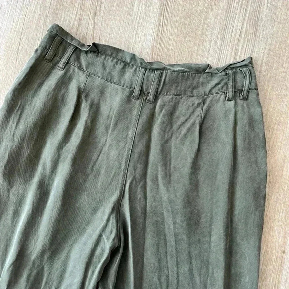 Womens Forever 21 Green High Waist Paperbag Pants - L - Picture 5 of 7